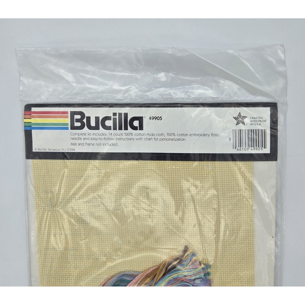 Bucilla Counted Cross Stitch Kit 49905 Vintage Bunny Sampler Birth Announcement - Picture 5 of 7